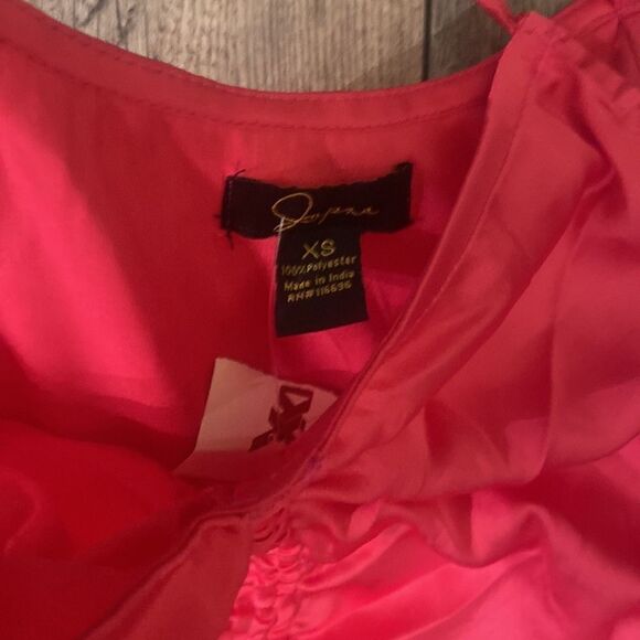 Japna Hot Pink Y2K Satin Feel Ruched Front Slip Cami XS - Picture 4 of 5